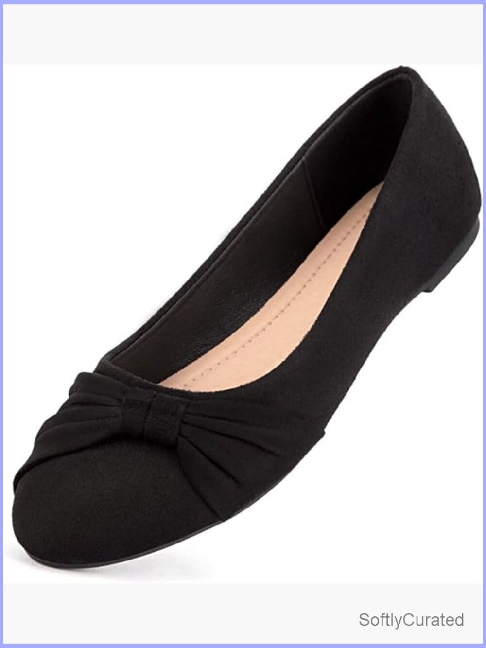Faux Suede Ballet Flats Slip On Comfortable Dressy Walking Shoes